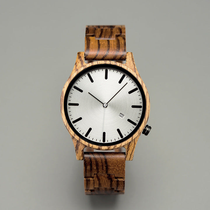 Elias Walnoten Houten Kwarts Horloge