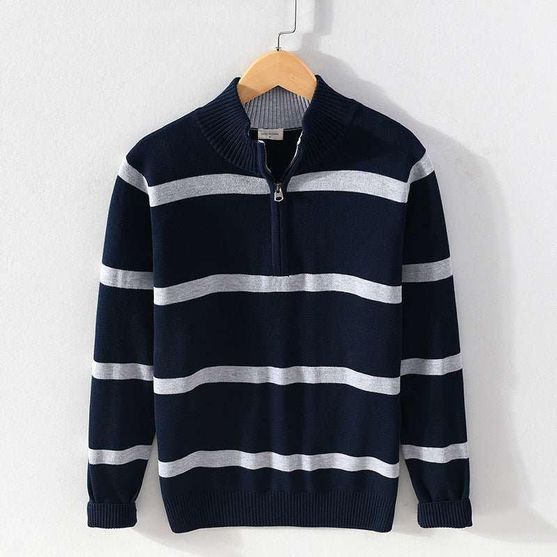 Hiro Katoenen Quarter-Zip Trui