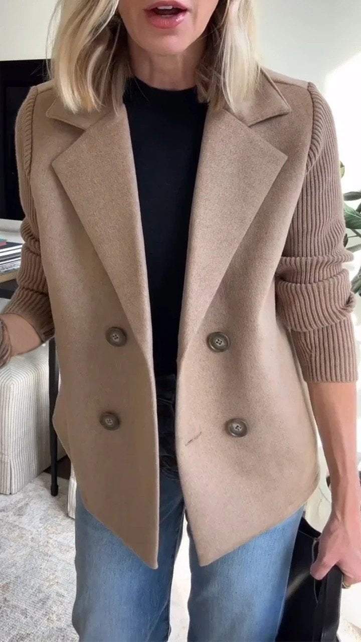 Amora | Elegante gebreide blazer met mouwen