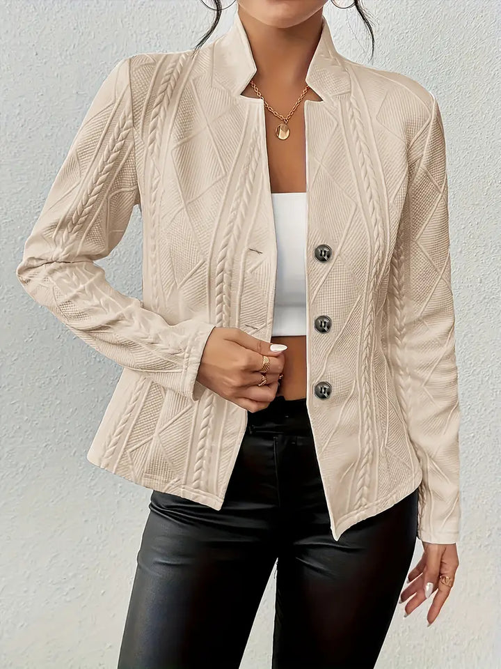 Mars | Blazer met borduursel en omgekeerde kraag