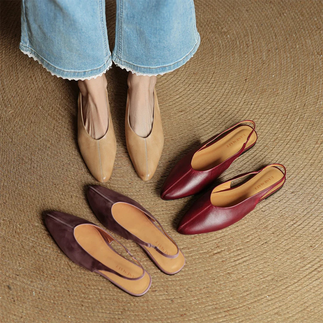 Amelie Echt Leren Slingback