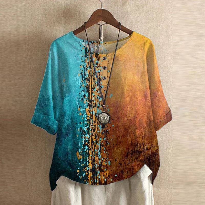 Ruby | Dames Bloemen Print Ronde Hals Top