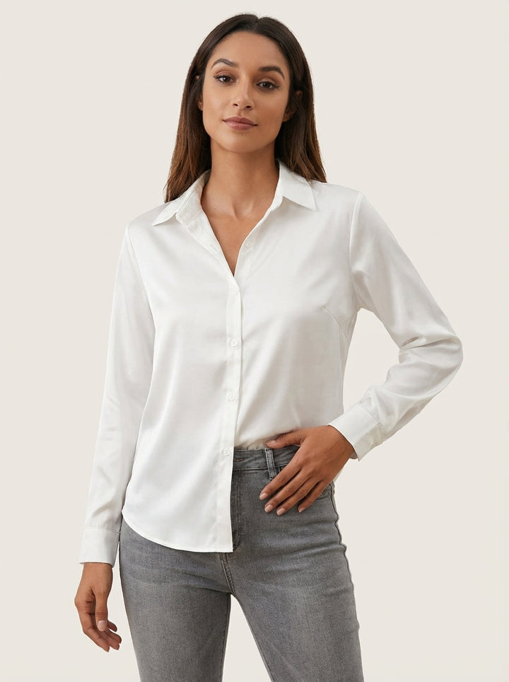 Satijnen dames blouse – Lynn