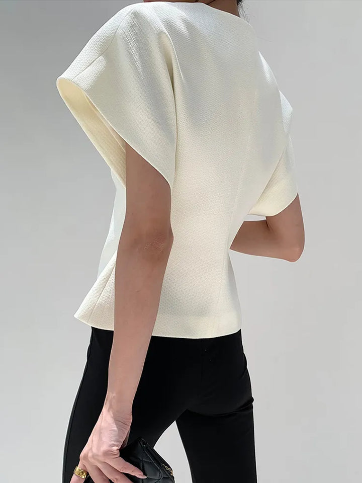 Elegante Blazer Top met Gestructureerde Pasvorm