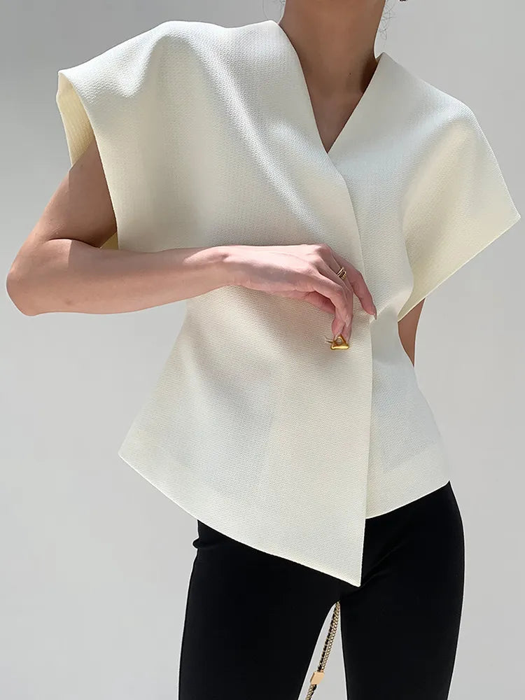 Elegante Blazer Top met Gestructureerde Pasvorm