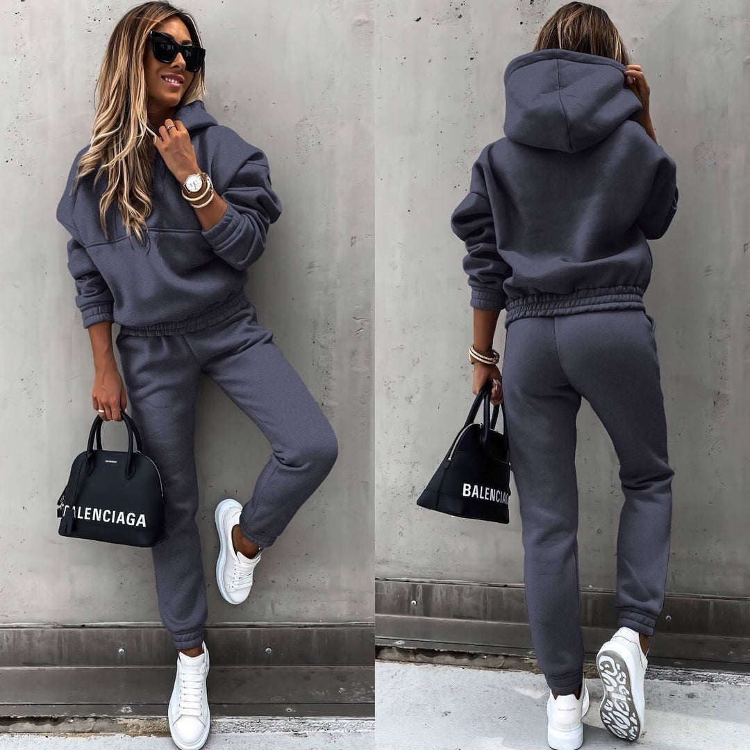 Trendy Capuchon Trui met Joggingbroek Set voor Dames