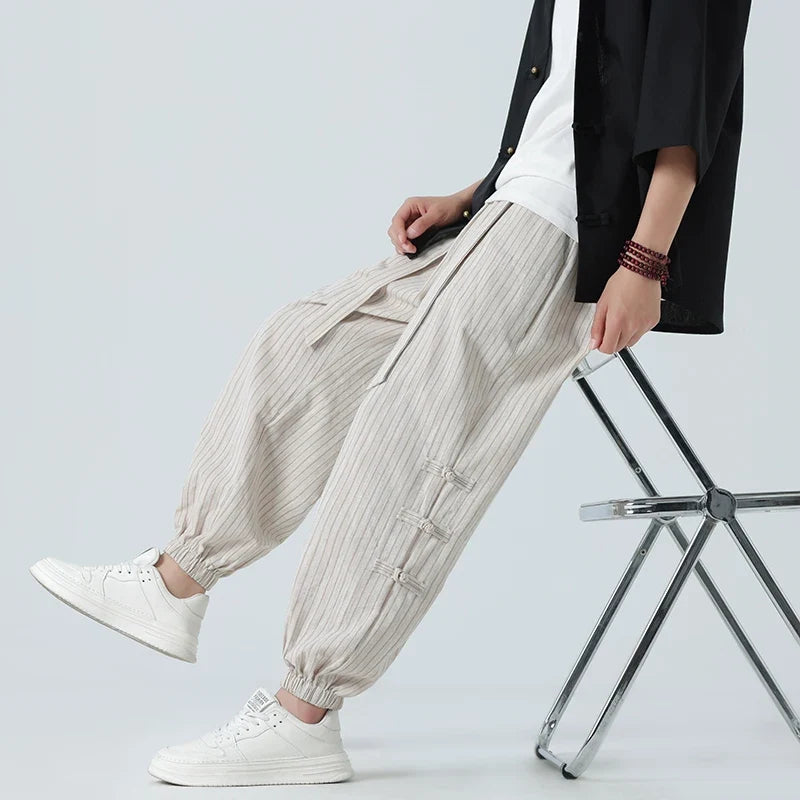 Kyoto Comfort Katoenen Linnen Broek