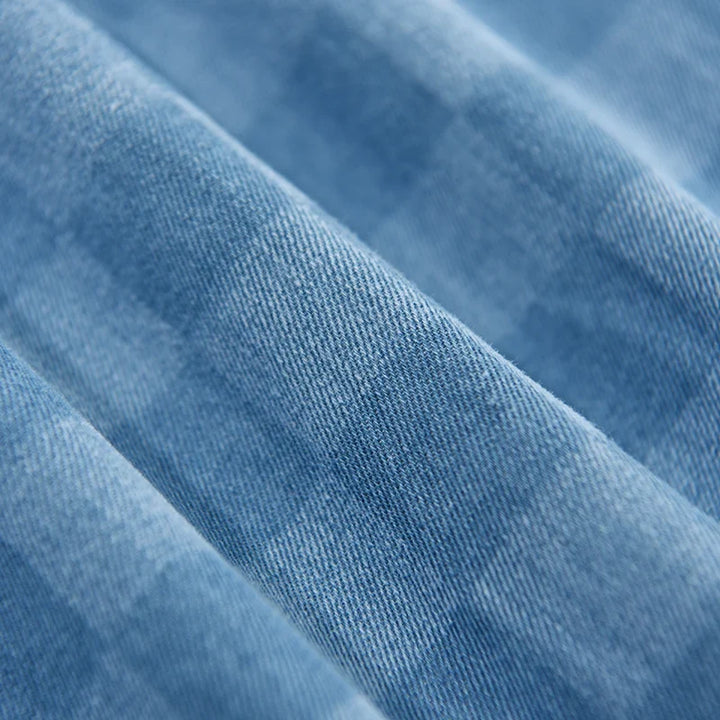 Blauwe Horizon Geruite Overhemd met Knopen