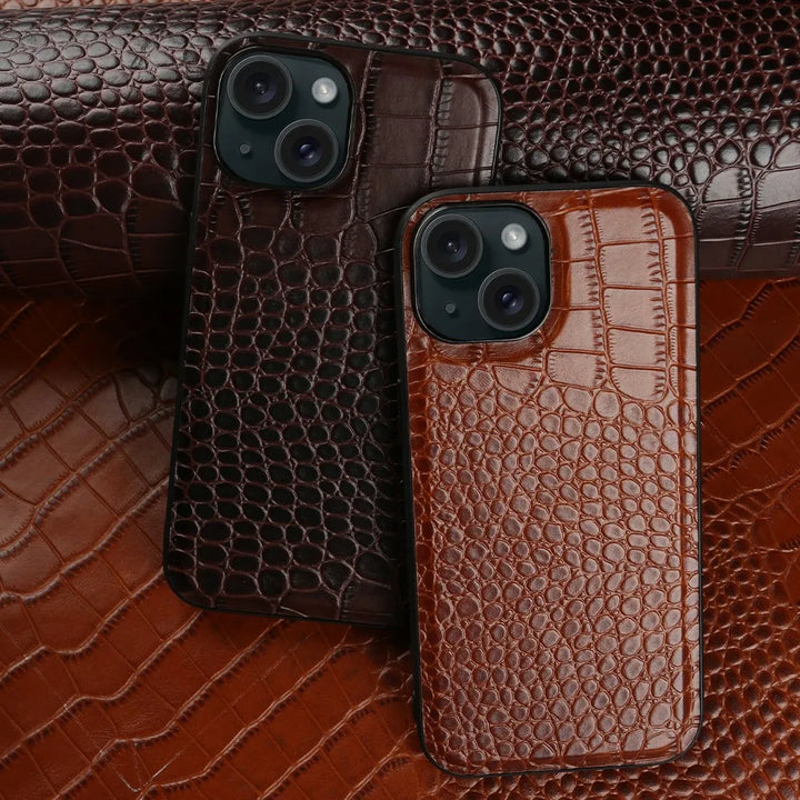 Echte Croc Leren iPhone Hoes