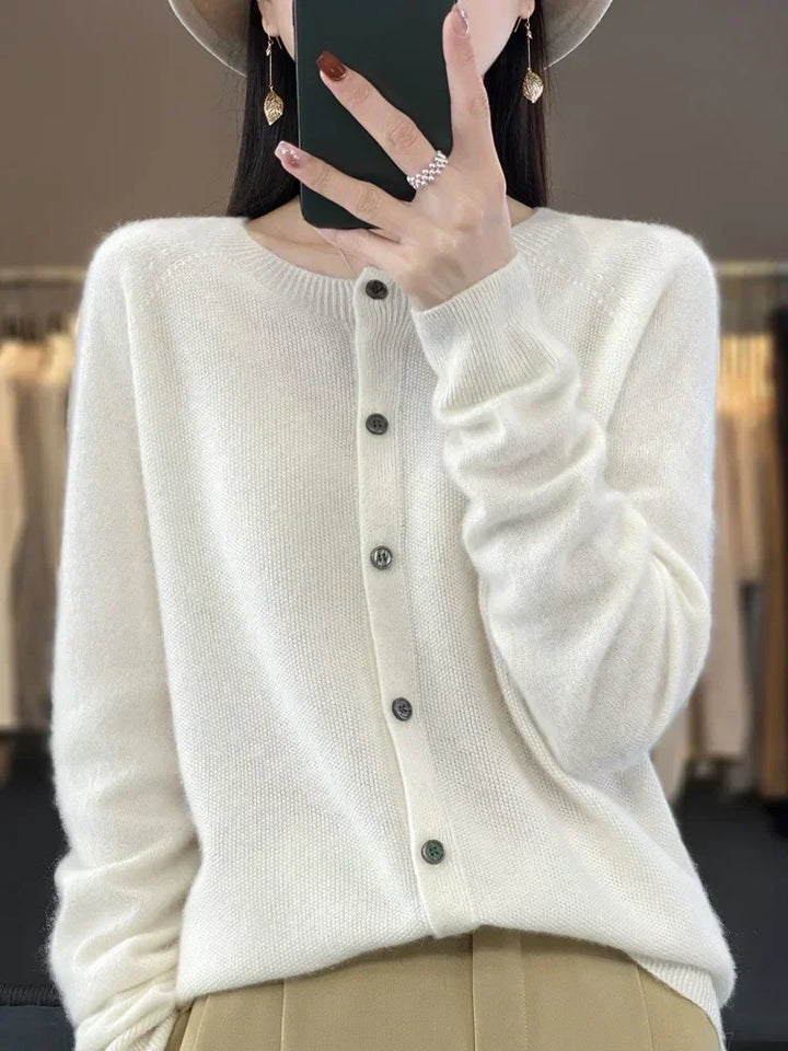 Dames Zachte Lange Mouwen Knopen Trui Cardigan
