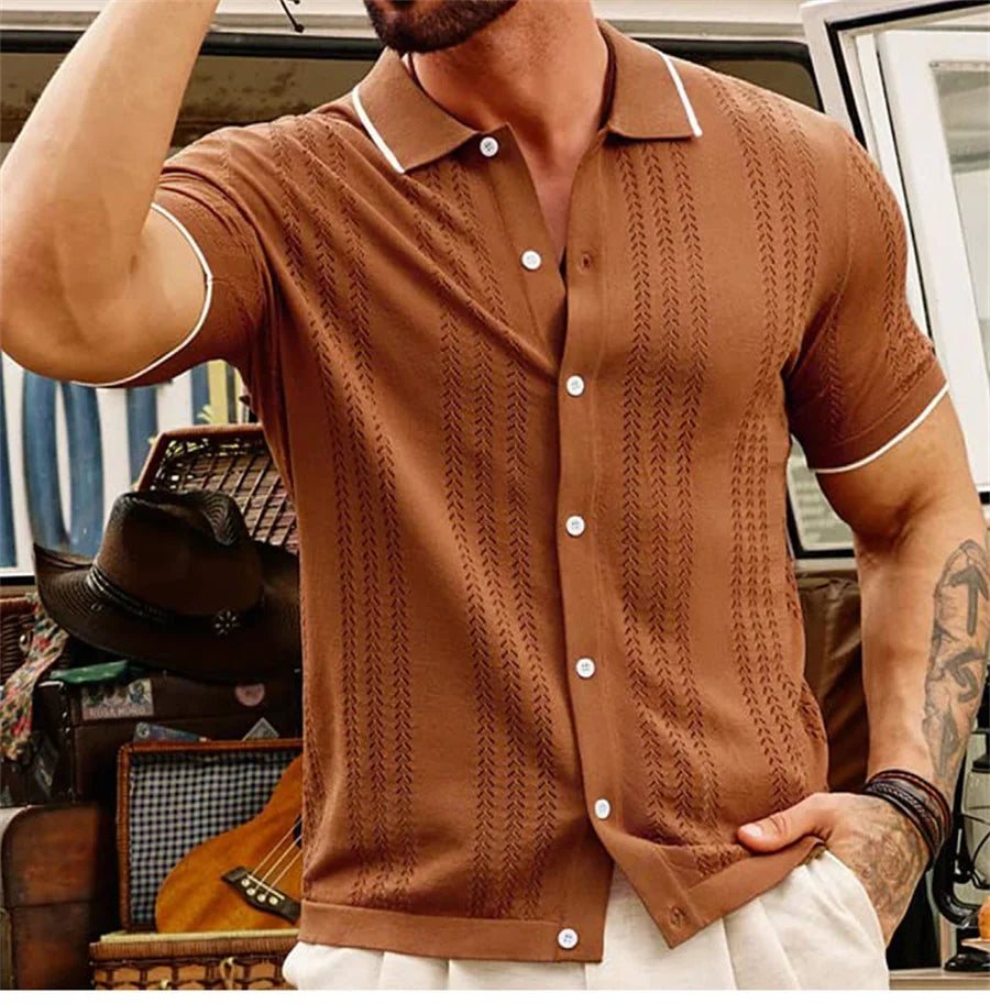 Carlo Marino Knop-Down Gebreide Polo