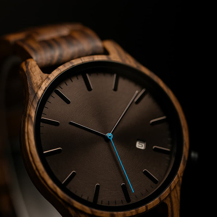 Elias Walnoten Houten Kwarts Horloge