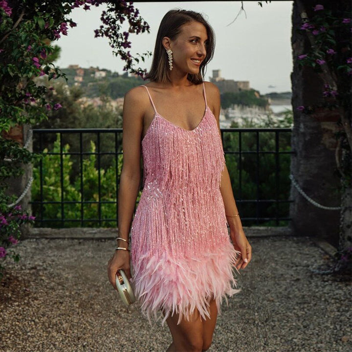 Sienna | Elegante Midi Cocktailjurk Dames - Glamour, Chique met Pailletten