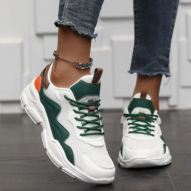 Koya | Trendy Casual Sneakers met Kleurblok
