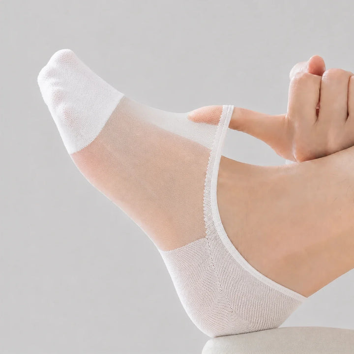 Onzichtbare Ademend Katoenen Doorzichtige Antislip Sokken