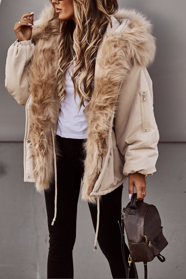 Dames Korte Winter Parka met Nepbont
