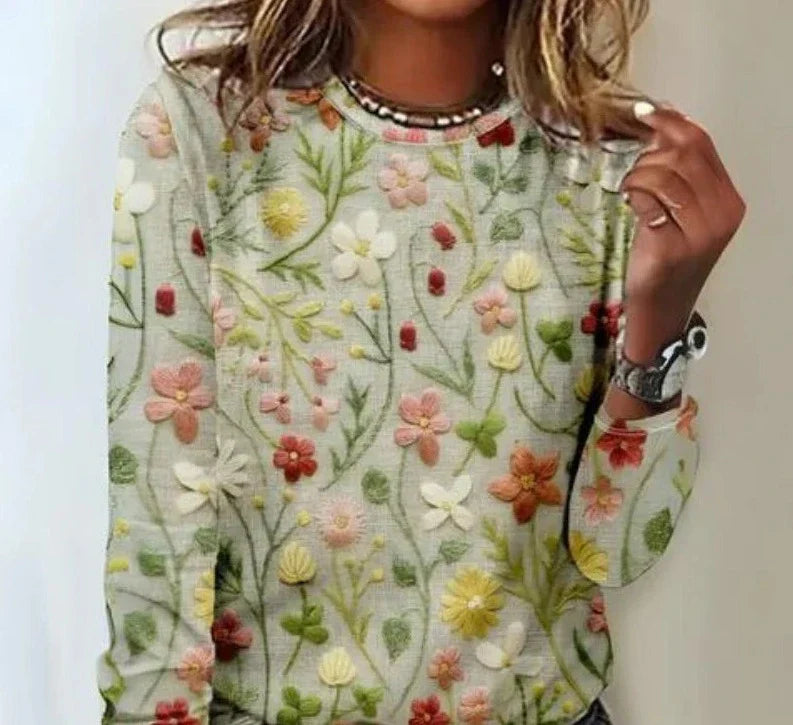 Dames trui met bloemenprint