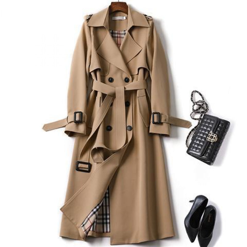 Christai | Dames Lange Trenchcoat | Geknoopte Jas