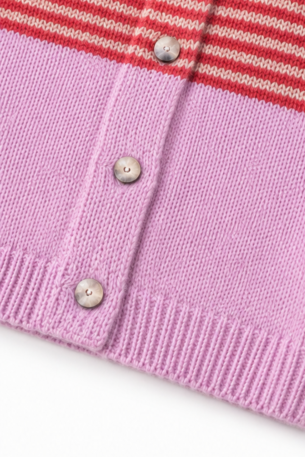 Warmweave – Kleur-Block Gestreepte Open-Front Gebreide Cardigan
