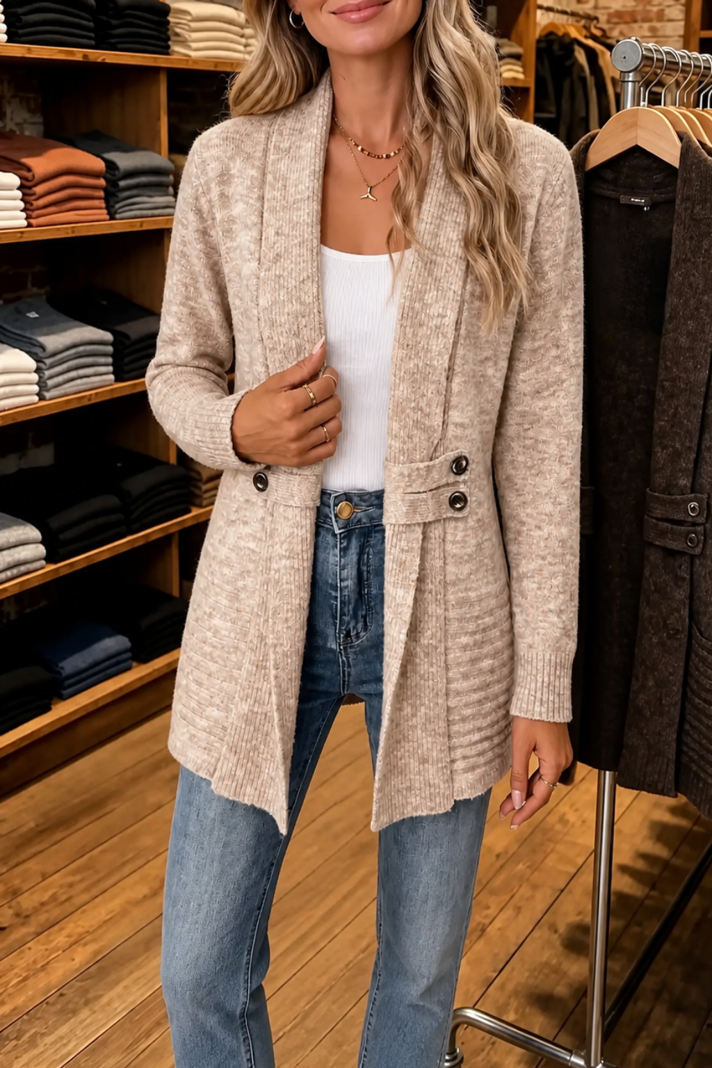 Wearbella – Dubbelzijdige Geknoopte Cardigan