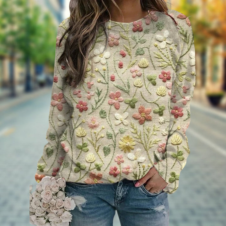 Dames trui met bloemenprint