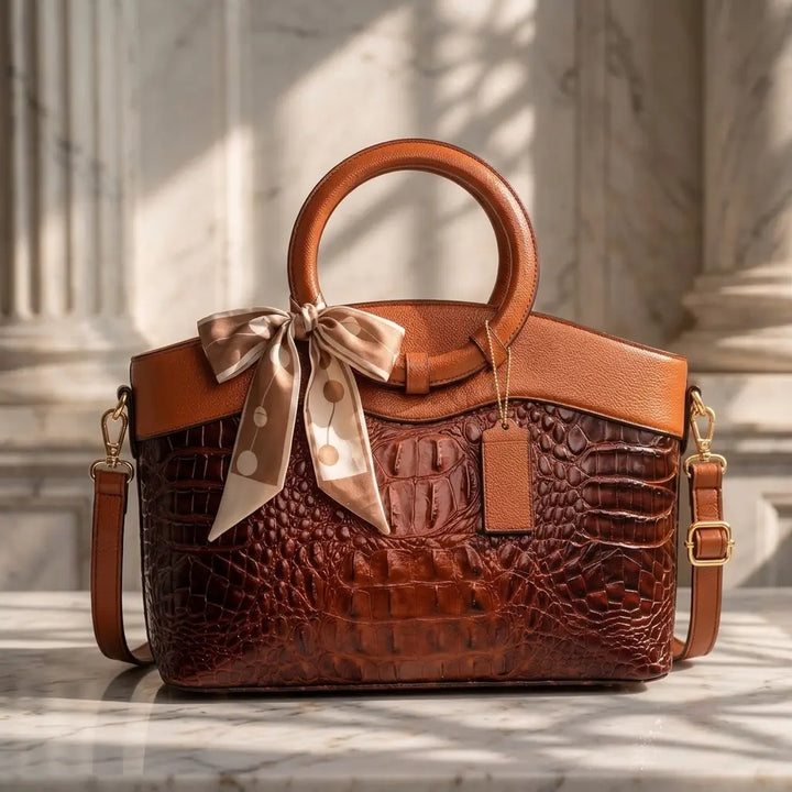 L'Adrienne Geperst Vintage Leren Tas