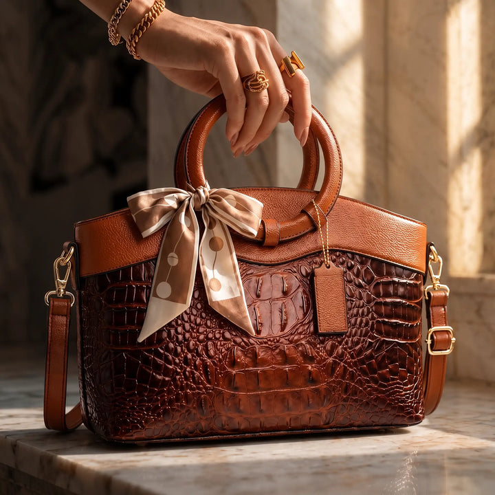 L'Adrienne Geperst Vintage Leren Tas