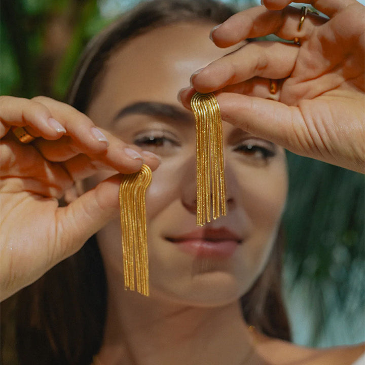 Statement String Oorbellen