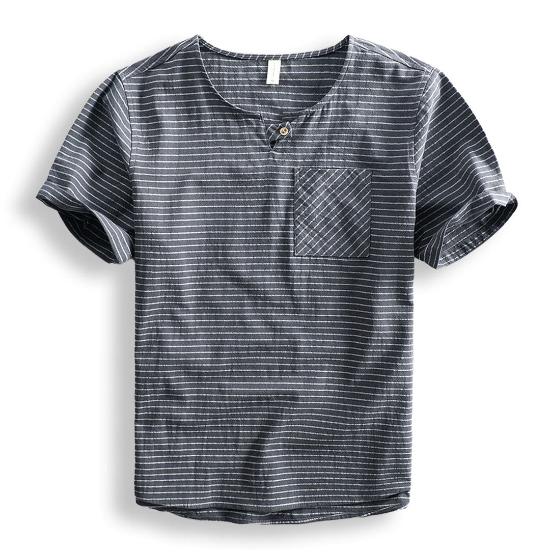 Van Belmont Gestreepte Katoenen T-shirt