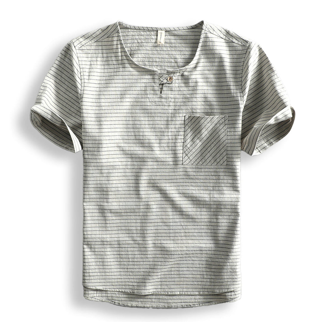 Van Belmont Gestreepte Katoenen T-shirt