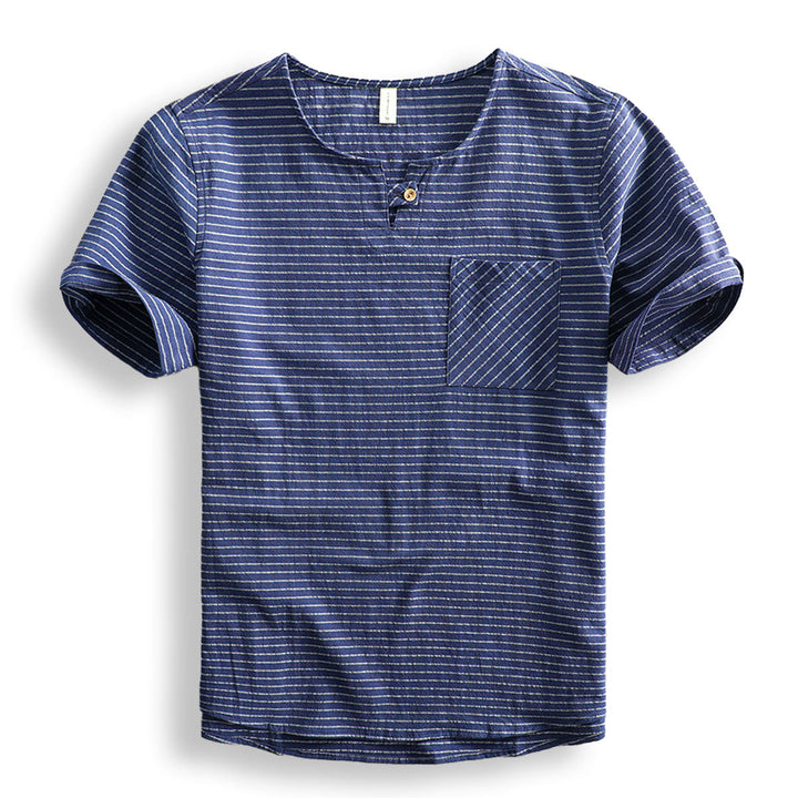 Van Belmont Gestreepte Katoenen T-shirt