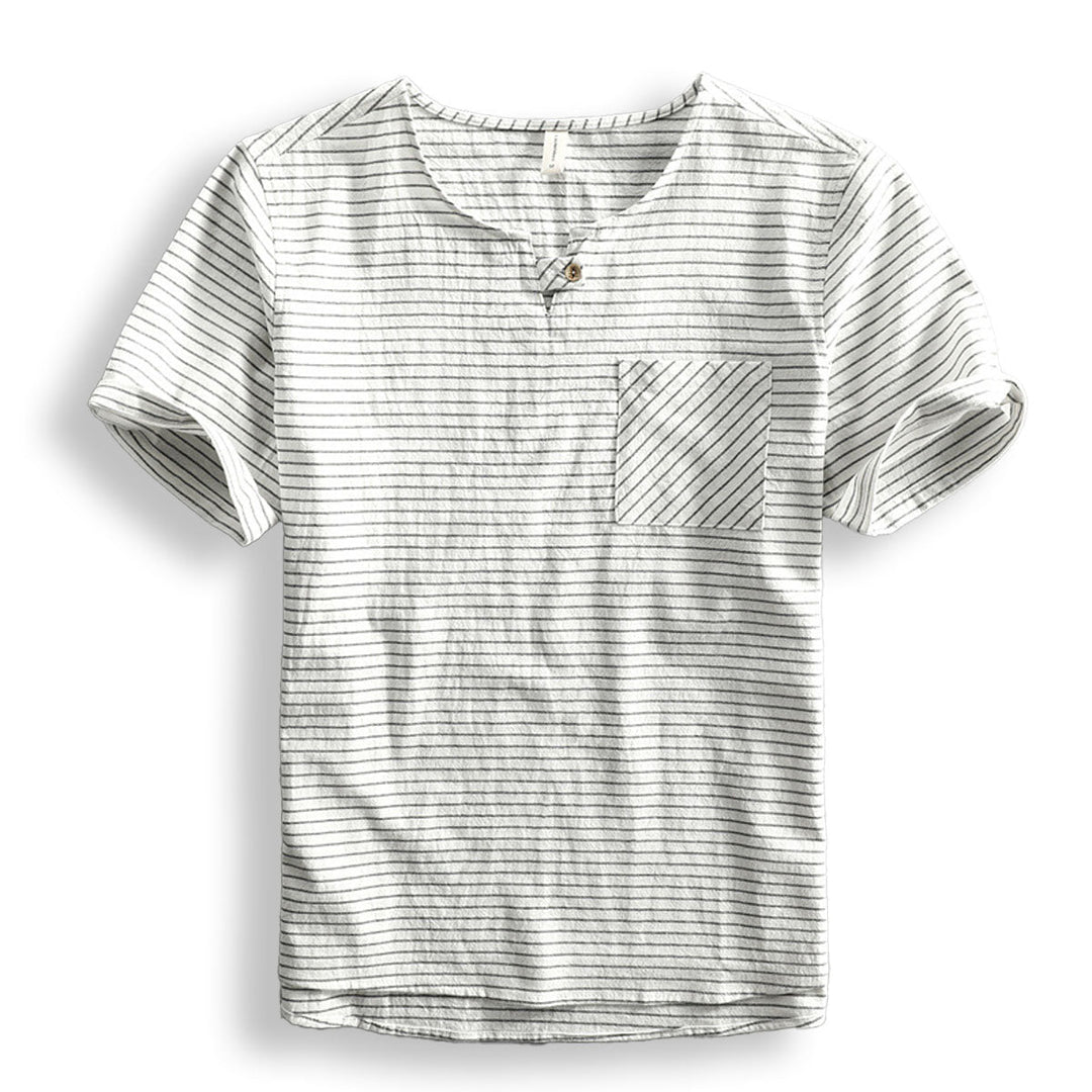 Van Belmont Gestreepte Katoenen T-shirt