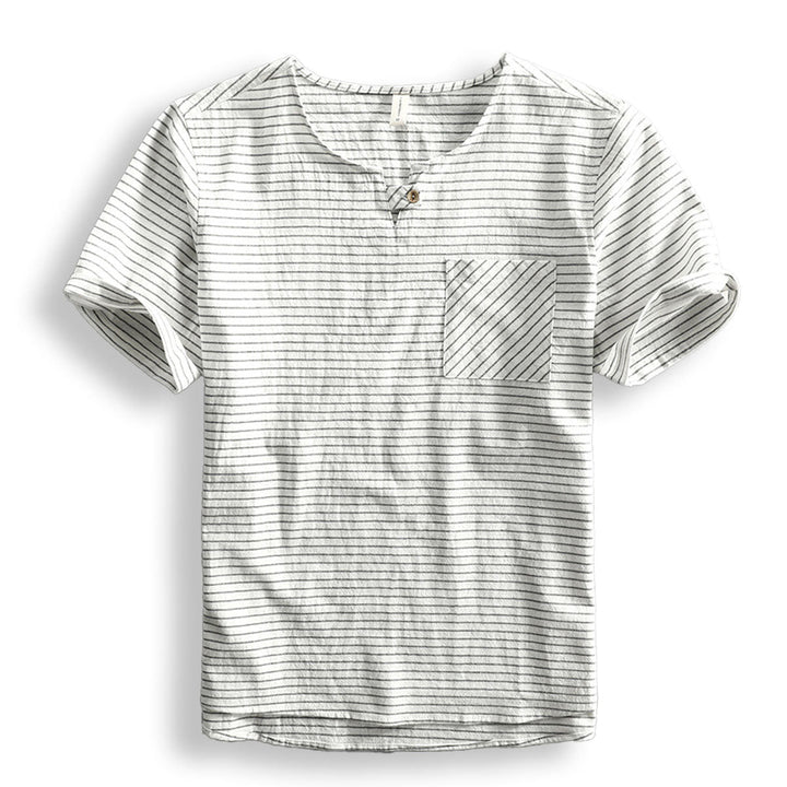 Van Belmont Gestreepte Katoenen T-shirt
