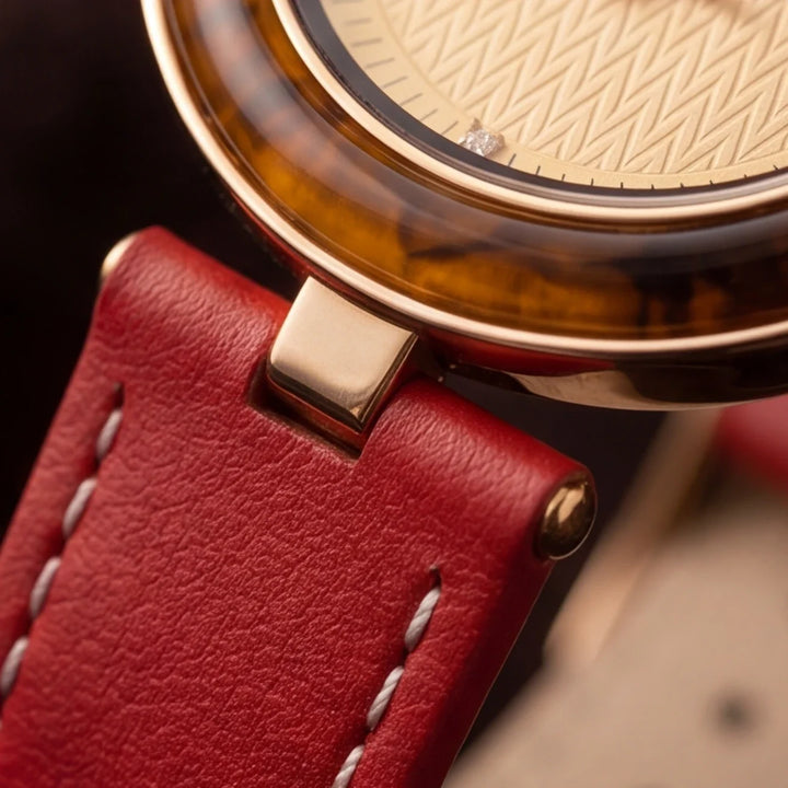Dorée Leren Horloge