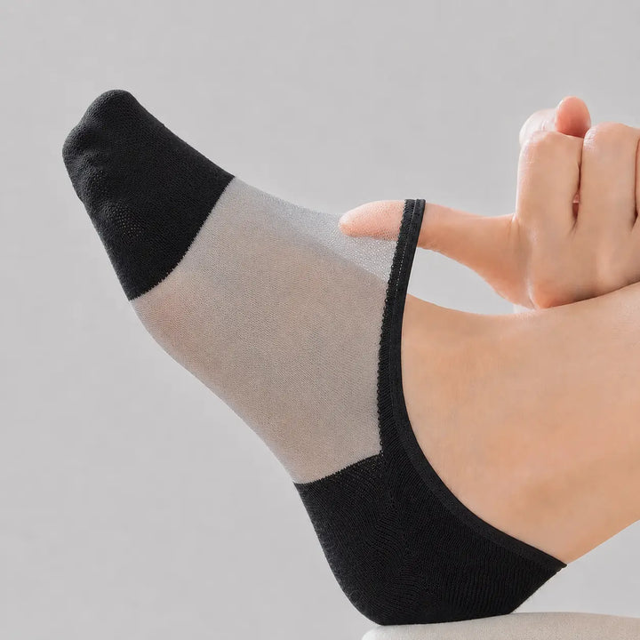 Onzichtbare Ademend Katoenen Doorzichtige Antislip Sokken