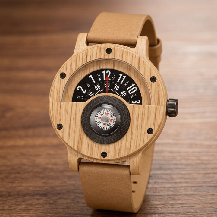 Boreale Walnoot Houten Horloge