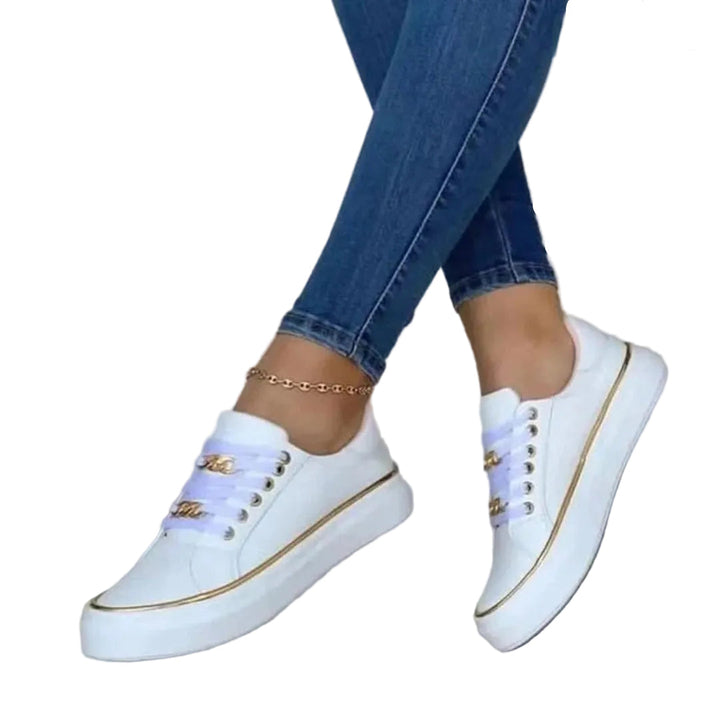 Dames Casual Platform Sneakers met Gouden Detail