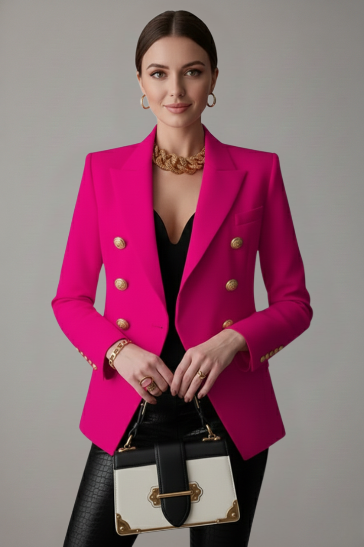 Jamie | Dames Dubbelrijige Blazer met Goudkleurige Knopdetails