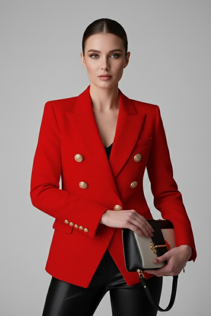 Jamie | Dames Dubbelrijige Blazer met Goudkleurige Knopdetails