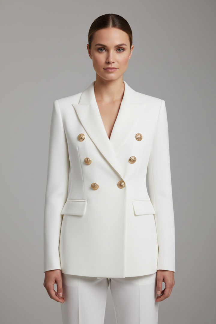 Jamie | Dames Dubbelrijige Blazer met Goudkleurige Knopdetails