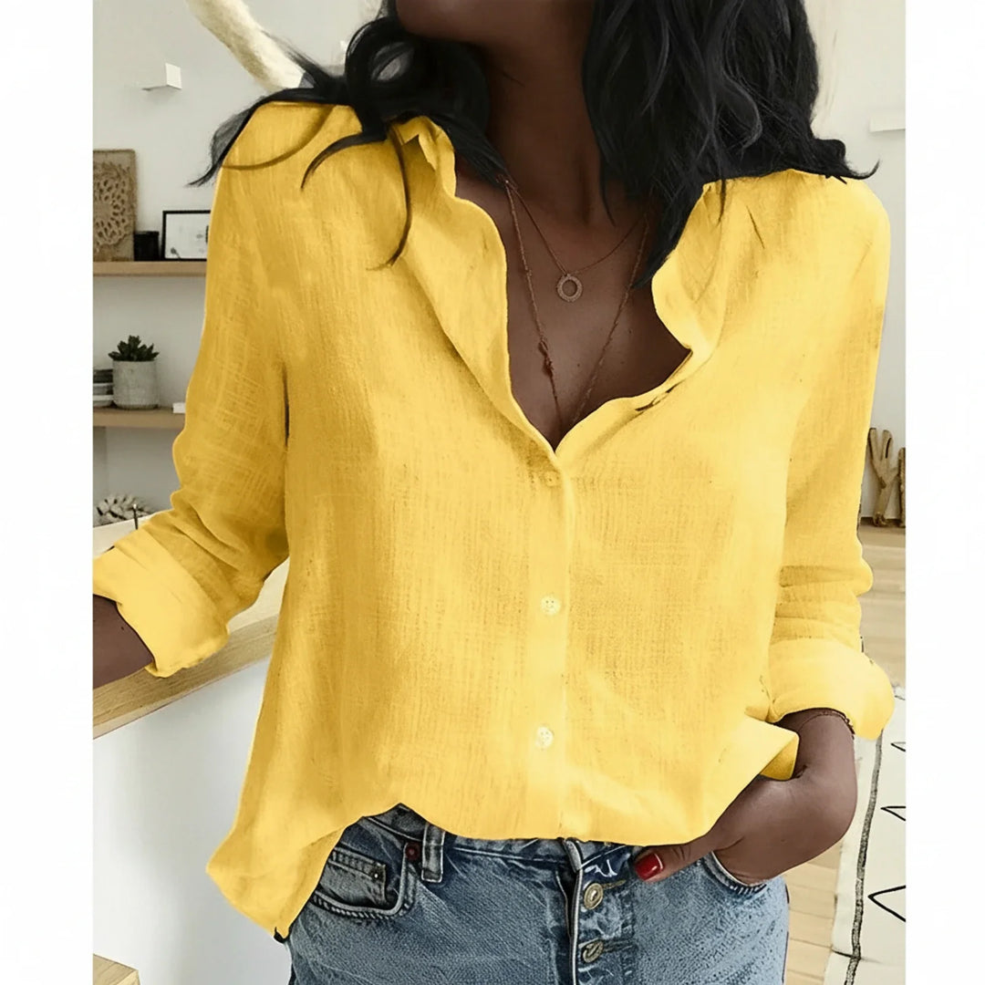 Dames Knopsluiting Relaxed Fit Blouse