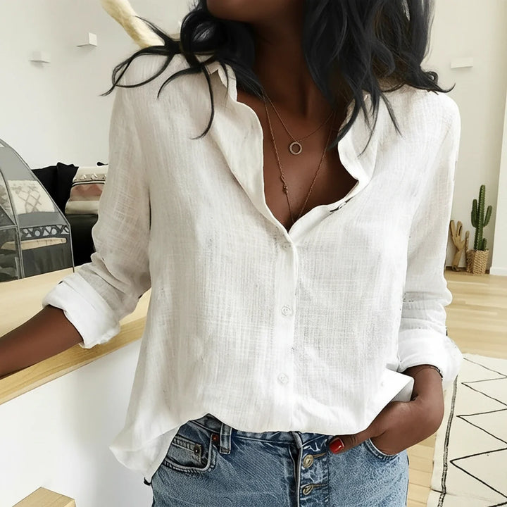 Dames Knopsluiting Relaxed Fit Blouse