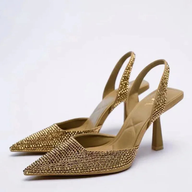 Zulma | Elegant en Stijlvolle Zwarte Slingback Hakken met Glitters