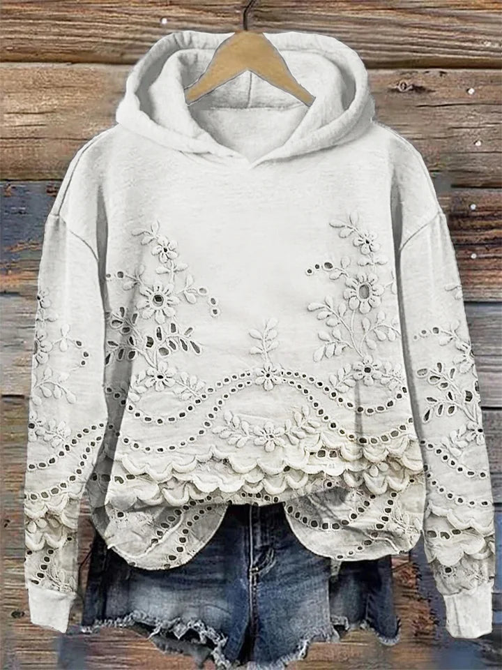 Regine - Gezellige Hoodie met Bloemenprint