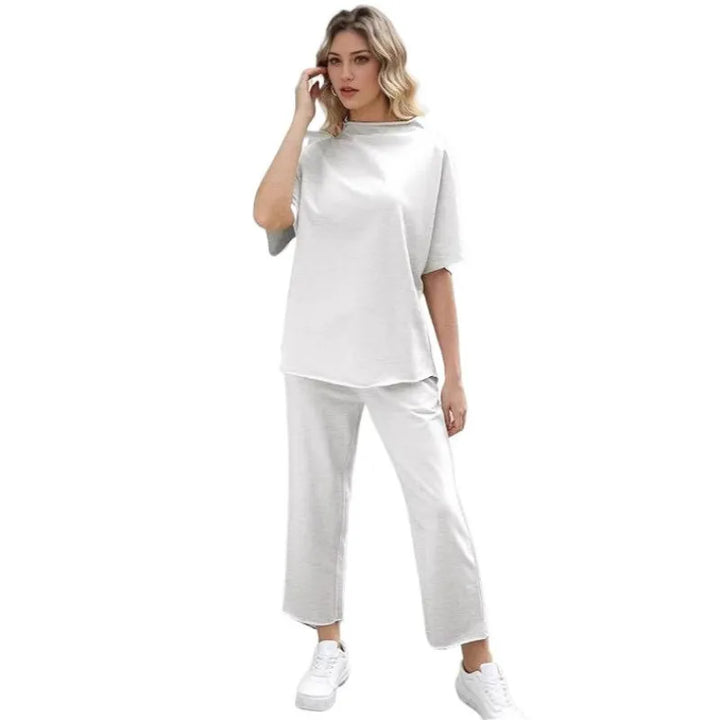 Lisa | Dames broekenset met opstaande hals en culotte