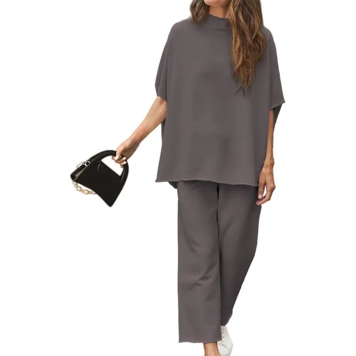 Lisa | Dames broekenset met opstaande hals en culotte