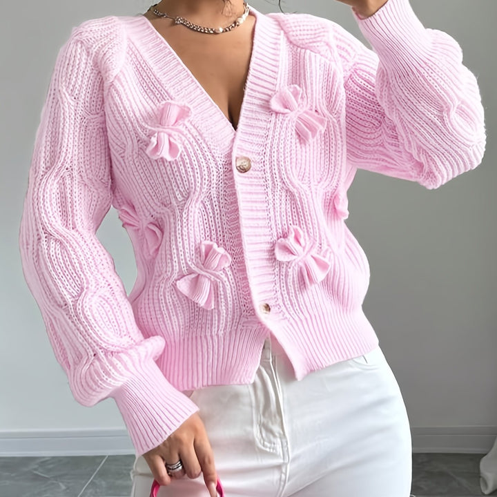 Juniper | Zachte Cardigan met Boogdetail en Lange Mouwen