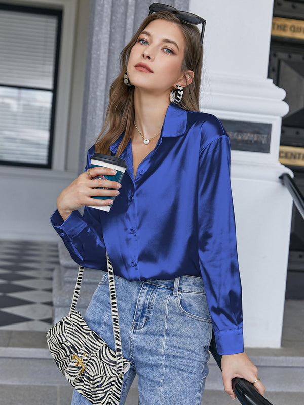 Dames blouse met lange mouwen en knopen