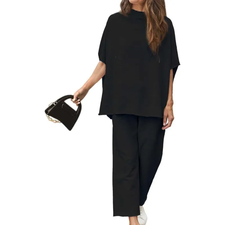 Lisa | Dames broekenset met opstaande hals en culotte
