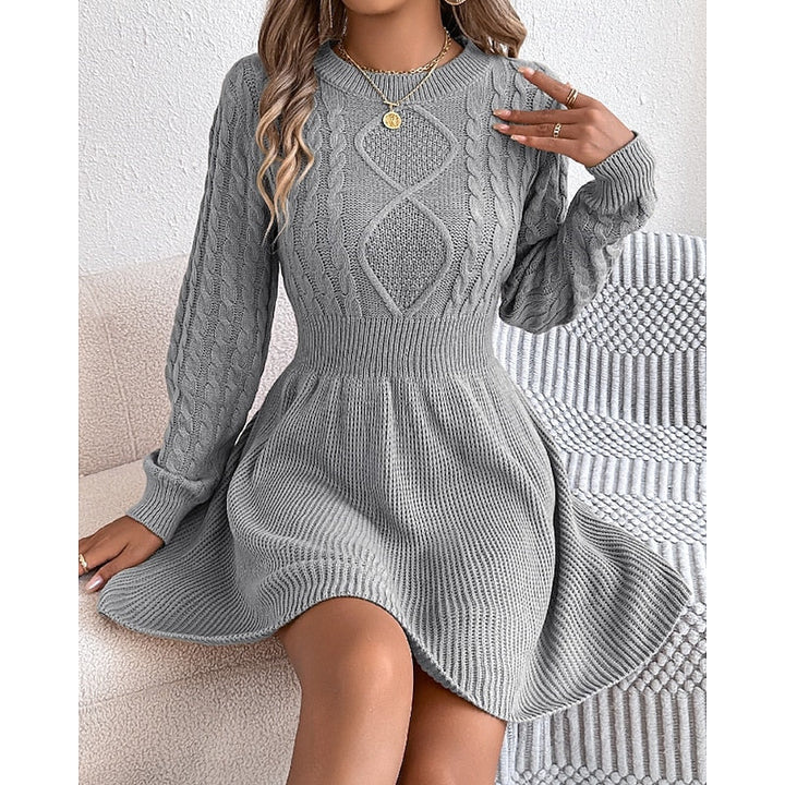 Whitney | Kabelgebreide Sweater Jurk